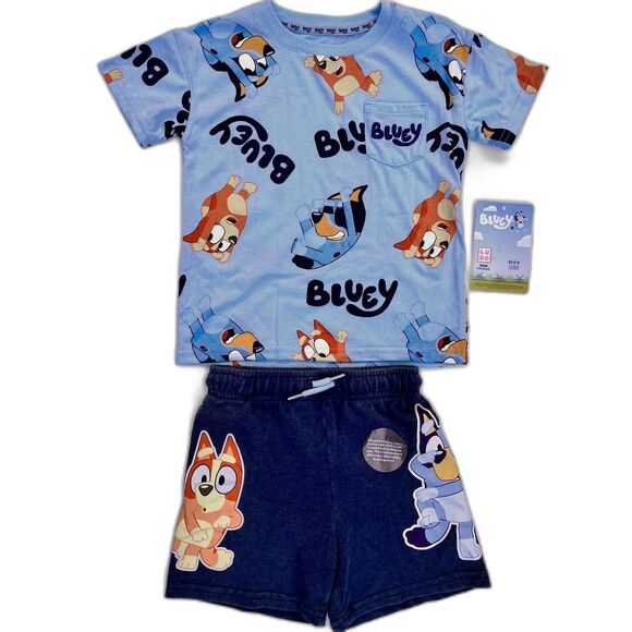 Bluey Bingo Two Piece Set Short Sleeve and Shorts Clear Sky Size 3T NWT - Picture 1 of 8